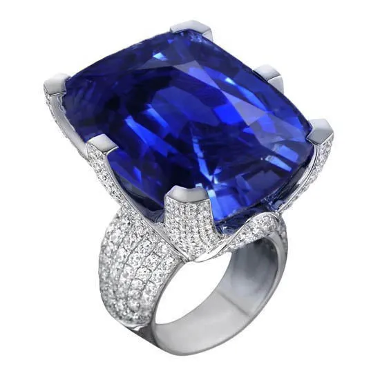 GB Rings Cushion Ceylon Blue Sapphire And Round Natural Earth Mined Diamonds 851 Carat Ring GB Rings Cushion Ceylon Blue Sapphire And Round Natural Earth Mined Diamonds 851 Carat Ring