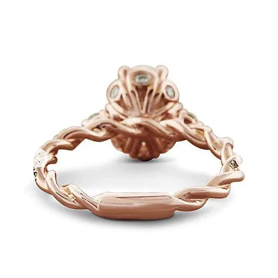 GB Rings Eagle Claw Prongs Oval Wedding Ring Rope Style Rose Gold 14K 215 Ct Natural Earth Mined Diamond