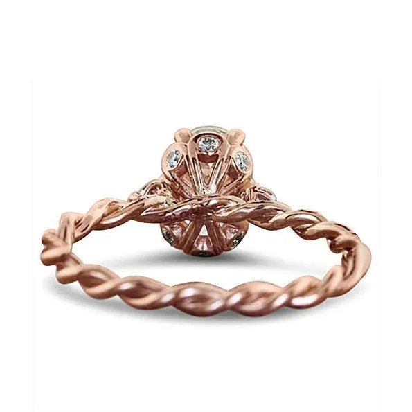 GB Rings Eagle Claw Prongs Oval Wedding Ring Rope Style Rose Gold 14K 215 Ct Natural Earth Mined Diamond