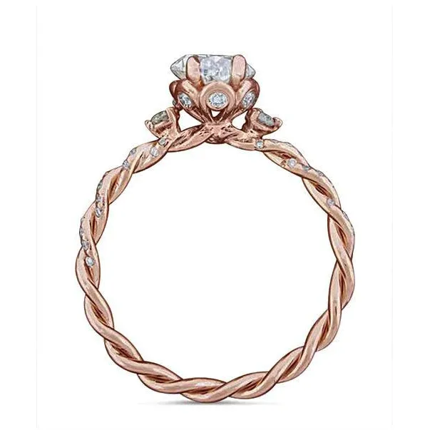 GB Rings Eagle Claw Prongs Oval Wedding Ring Rope Style Rose Gold 14K 215 Ct Natural Earth Mined Diamond