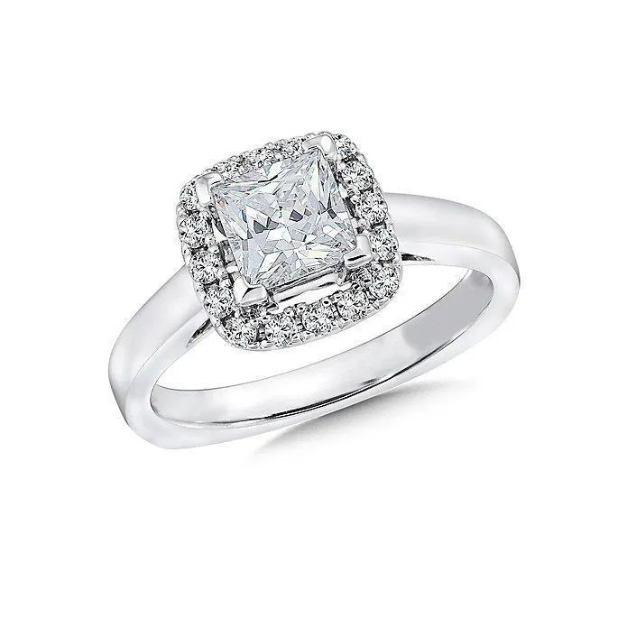 GB Rings Halo Princess Round 230 Carats Natural Earth Mined Diamond Ring White Gold 14K GB Rings Halo Princess Round 230 Carats Natural Earth Mined Diamond Ring White Gold 14K