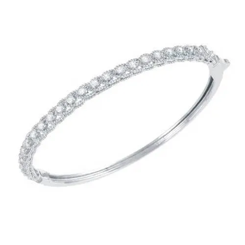 GB Rings Lady Round Cut Natural Earth Mined Diamond Bangle 250 Carats White Gold 14K GB Rings Lady Round Cut Natural Earth Mined Diamond Bangle 250 Carats White Gold 14K