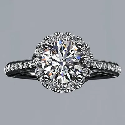 GB Rings Natural Earth Mined Diamond Flower Style Halo Engagement Ring 275 Carats Black Gold 14K GB Rings Natural Earth Mined Diamond Flower Style Halo Engagement Ring 275 Carats Black Gold 14K