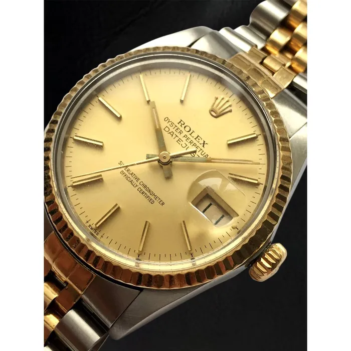 GB Rings Rolex Datejust 36 mm Champagne Stick Dial Two Tone Mens Watch GB Rings Rolex Datejust 36 mm Champagne Stick Dial Two Tone Mens Watch