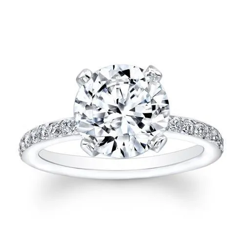 GB Rings Sparkling Round 920 Carats Lab Grown Diamond Solitaire Ring With Accents GB Rings Sparkling Round 920 Carats Lab Grown Diamond Solitaire Ring With Accents