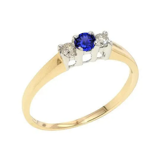 GB Rings Two Tone Engagement Ring 2 Carats Round Natural Earth Mined Diamond Tanzanite GB Rings Two Tone Engagement Ring 2 Carats Round Natural Earth Mined Diamond Tanzanite