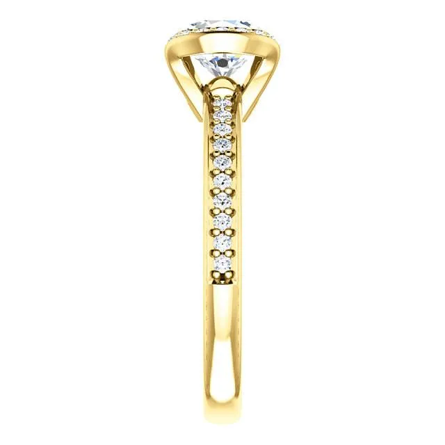GB Rings Yellow Gold 186 Carat Round Natural Earth Mined Diamond Solitaire With Accents Fancy Ring