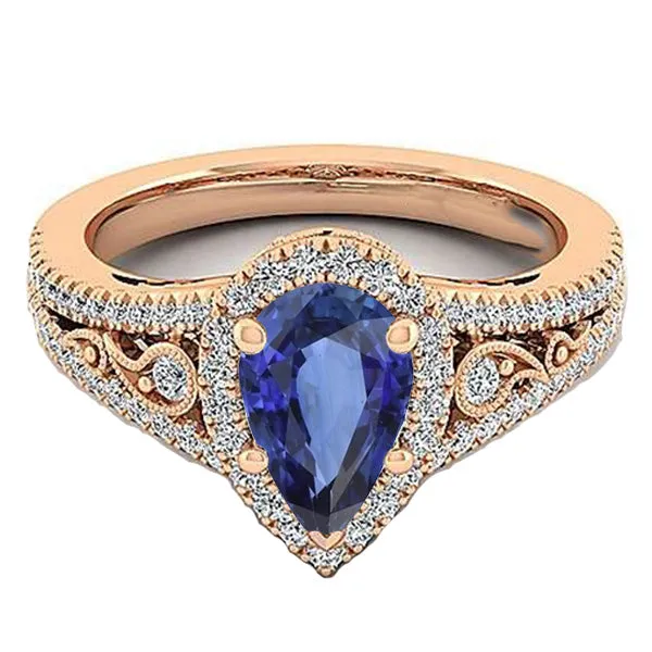 Halo Gemstone Wedding Ring Pear Sri Lankan Sapphire Natural Earth Mined Diamond 5 Carats HarryChadEntcom Rings Halo Gemstone Wedding Ring Pear Sri Lankan Sapphire Natural Earth Mined Diamond 5 Carats HarryChadEntcom Rings