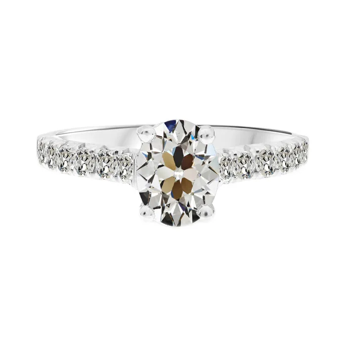 HarryChadEntcom 4 Carats Oval Old Cut Solitaire Earth Mined Diamond Ring With Accents Rings HarryChadEntcom 4 Carats Oval Old Cut Solitaire Earth Mined Diamond Ring With Accents Rings