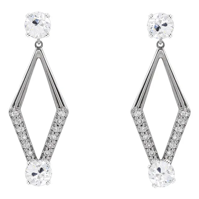 HarryChadEntcom 550 Carats Round Old Cut Open Earth Mined Diamond Drop Earrings White Gold Earrings HarryChadEntcom 550 Carats Round Old Cut Open Earth Mined Diamond Drop Earrings White Gold Earrings
