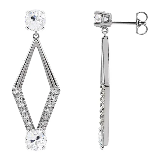 HarryChadEntcom 550 Carats Round Old Cut Open Earth Mined Diamond Drop Earrings White Gold Earrings HarryChadEntcom 550 Carats Round Old Cut Open Earth Mined Diamond Drop Earrings White Gold Earrings