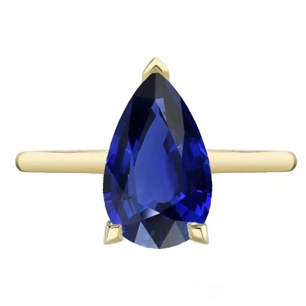 HarryChadEntcom Ceylon Sapphire Solitaire Ring Teardrop Style Pear 350 Carats Rings HarryChadEntcom Ceylon Sapphire Solitaire Ring Teardrop Style Pear 350 Carats Rings