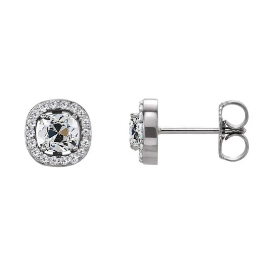 HarryChadEntcom Cushion Halo Natural Diamond Old Miner Stud Earrings 350 Carats Earrings HarryChadEntcom Cushion Halo Natural Diamond Old Miner Stud Earrings 350 Carats Earrings