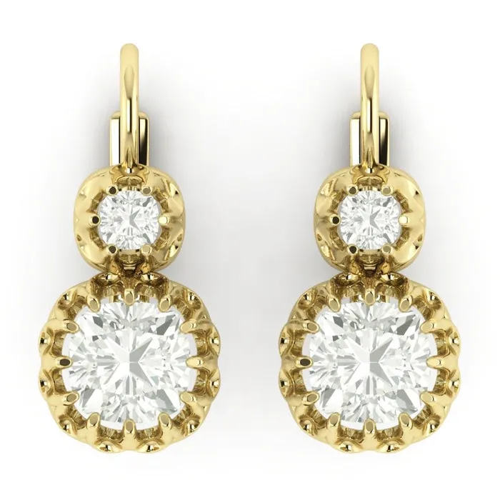 HarryChadEntcom Earrings Leverback Drop Earrings Cushion Earth Mined Diamonds HarryChadEntcom Earrings Leverback Drop Earrings Cushion Earth Mined Diamonds