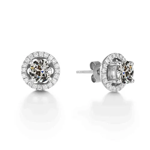 HarryChadEntcom Earrings Old Cut Stud Earrings Mined Diamond 250 Carats Prong Set White Gold HarryChadEntcom Earrings Old Cut Stud Earrings Mined Diamond 250 Carats Prong Set White Gold