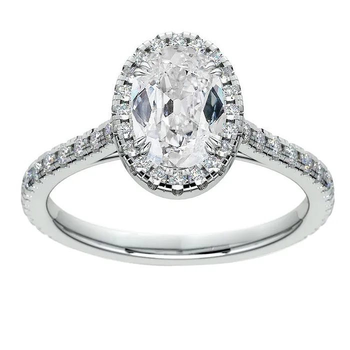 HarryChadEntcom Oval Halo Engagement Ring Old Miner Genuine Natural Earth Mined Diamond Double Prong 675 Carats Rings HarryChadEntcom Oval Halo Engagement Ring Old Miner Genuine Natural Earth Mined Diamond Double Prong 675 Carats Rings