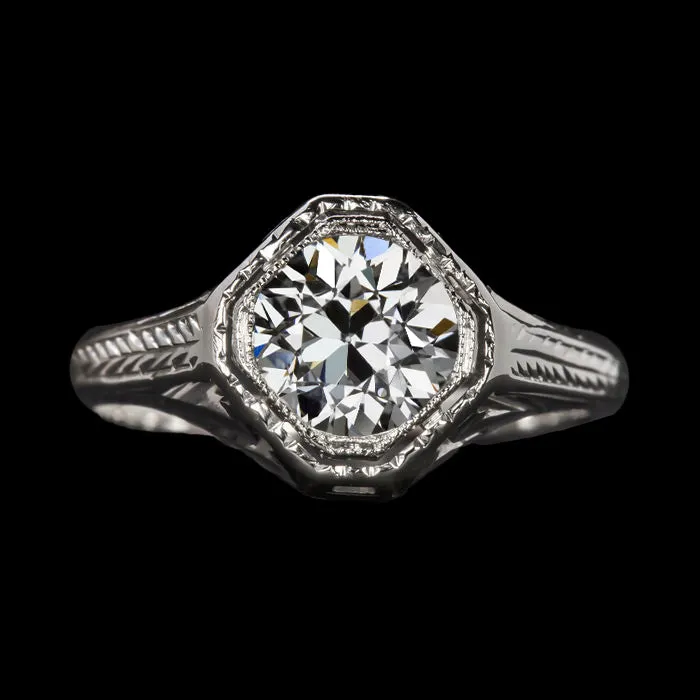 HarryChadEntcom Rings 2 Carats Vintage Style Round Old Cut Natural Earth Mined Diamond Solitaire Wedding Ring HarryChadEntcom Rings 2 Carats Vintage Style Round Old Cut Natural Earth Mined Diamond Solitaire Wedding Ring