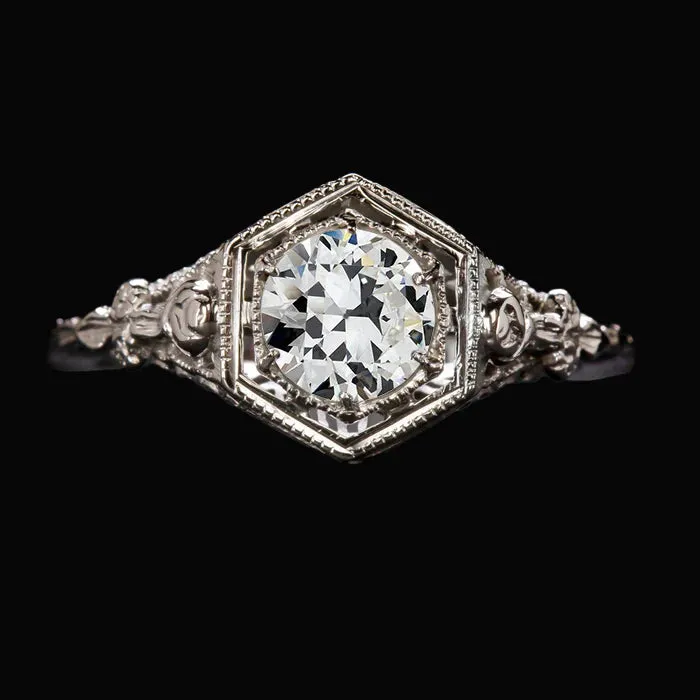 HarryChadEntcom Rings Art Nouveau Jewelry New Antique Style Solitaire Old Miner Natural Earth Mined Diamond Ring HarryChadEntcom Rings Art Nouveau Jewelry New Antique Style Solitaire Old Miner Natural Earth Mined Diamond Ring