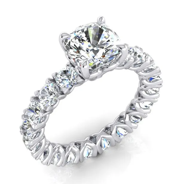 HarryChadEntcom Rings Cushion Cut Diamond Ring 3 Carats With Round Real Diamonds HarryChadEntcom Rings Cushion Cut Diamond Ring 3 Carats With Round Real Diamonds