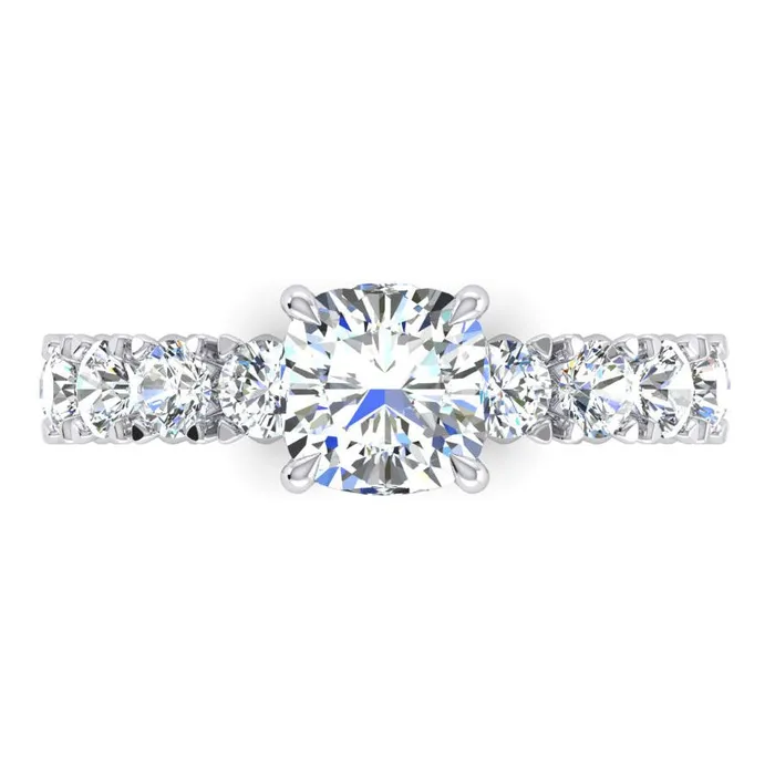 HarryChadEntcom Rings Cushion Cut Diamond Ring 3 Carats With Round Real Diamonds HarryChadEntcom Rings Cushion Cut Diamond Ring 3 Carats With Round Real Diamonds