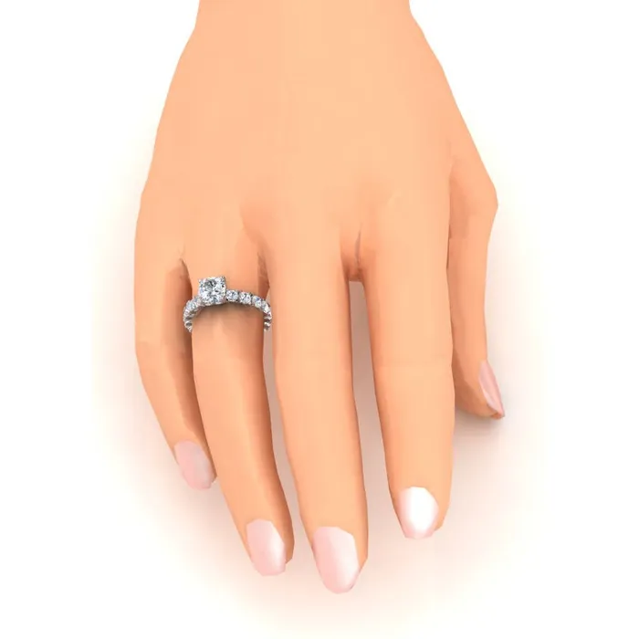 HarryChadEntcom Rings Cushion Cut Diamond Ring 3 Carats With Round Real Diamonds HarryChadEntcom Rings Cushion Cut Diamond Ring 3 Carats With Round Real Diamonds