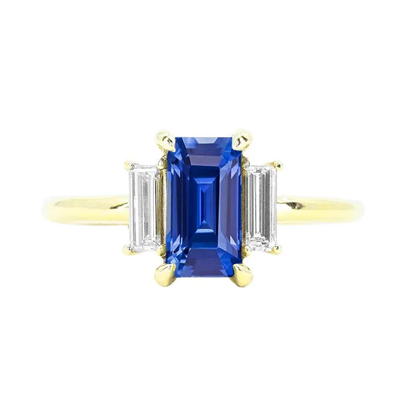 HarryChadEntcom Rings Engagement 3 Stone Blue Sapphire Emerald Baguette Cut Ring 3 Carats HarryChadEntcom Rings Engagement 3 Stone Blue Sapphire Emerald Baguette Cut Ring 3 Carats