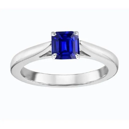 HarryChadEntcom Rings Gemstone Solitaire Ring 150 Carat Tapered Shank Emerald Blue Sapphire HarryChadEntcom Rings Gemstone Solitaire Ring 150 Carat Tapered Shank Emerald Blue Sapphire