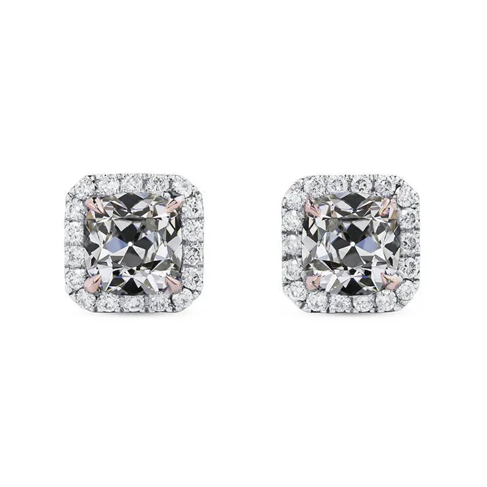 HarryChadEntcom Rings Halo Cushion Old Miner Genuine Diamond Studs 6 Carats Two Tone HarryChadEntcom Rings Halo Cushion Old Miner Genuine Diamond Studs 6 Carats Two Tone