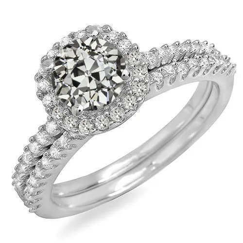 HarryChadEntcom Rings Halo Old Mine Cut Natural Earth Mined Diamond Engagement Ring Set 550 Carats White Gold HarryChadEntcom Rings Halo Old Mine Cut Natural Earth Mined Diamond Engagement Ring Set 550 Carats White Gold
