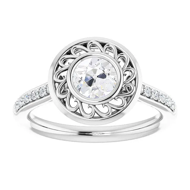 HarryChadEntcom Rings Halo Round Old Miner Natural Earth Mined Diamond Ring With Accents Bezel Set 3 Carats HarryChadEntcom Rings Halo Round Old Miner Natural Earth Mined Diamond Ring With Accents Bezel Set 3 Carats
