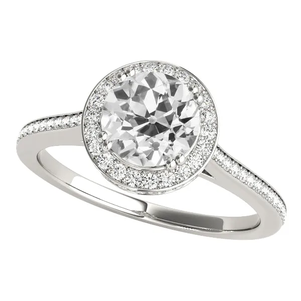 HarryChadEntcom Rings Halo Wedding Ring Old Cut Round Natural Earth Mined Diamonds 425 Carats Gold 14K