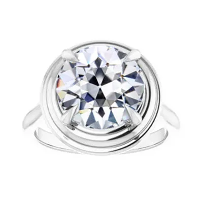 HarryChadEntcom Rings Huge Lab Grown Diamond Round Old Miner Solitaire Ring 4 Prong Set 7 Carats 14K Gold HarryChadEntcom Rings Huge Lab Grown Diamond Round Old Miner Solitaire Ring 4 Prong Set 7 Carats 14K Gold