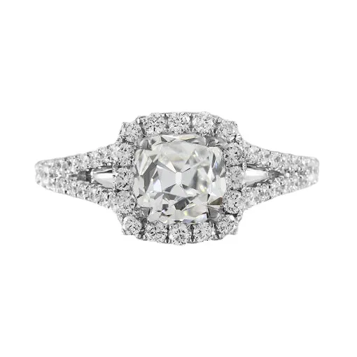 HarryChadEntcom Rings Old Cut Cushion Round Natural Earth Mined Diamond Halo Ring Split Shank 450 Carats HarryChadEntcom Rings Old Cut Cushion Round Natural Earth Mined Diamond Halo Ring Split Shank 450 Carats