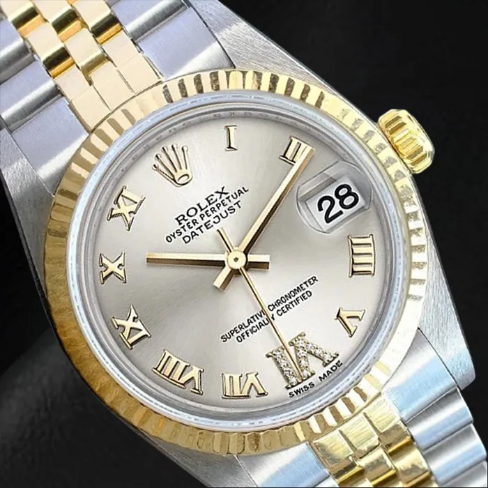 HarryChadEntcom Rings Rolex Datejust 36 mm Silver Roman Dial Two Tone Watch