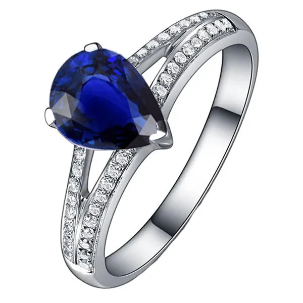 HarryChadEntcom Rings Solitaire With Accents Ring Double Shank Blue Sapphire 325 Carats HarryChadEntcom Rings Solitaire With Accents Ring Double Shank Blue Sapphire 325 Carats