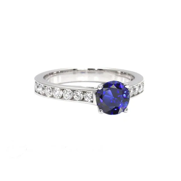 HarryChadEntcom Round Engagement Ring Sapphire 2 Carats Channel Set Natural Earth Mined Diamonds Rings HarryChadEntcom Round Engagement Ring Sapphire 2 Carats Channel Set Natural Earth Mined Diamonds Rings