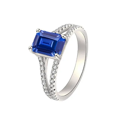 HarryChadEntcom Round Natural Earth Mined Diamond Ceylon Sapphire Engagement Ring 250 Carats Split Shank Rings HarryChadEntcom Round Natural Earth Mined Diamond Ceylon Sapphire Engagement Ring 250 Carats Split Shank Rings
