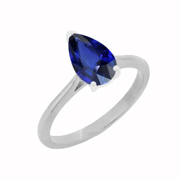 HarryChadEntcom Solitaire Pear Deep Blue Sapphire Ring 150 Carats Ladies Jewelry Rings HarryChadEntcom Solitaire Pear Deep Blue Sapphire Ring 150 Carats Ladies Jewelry Rings
