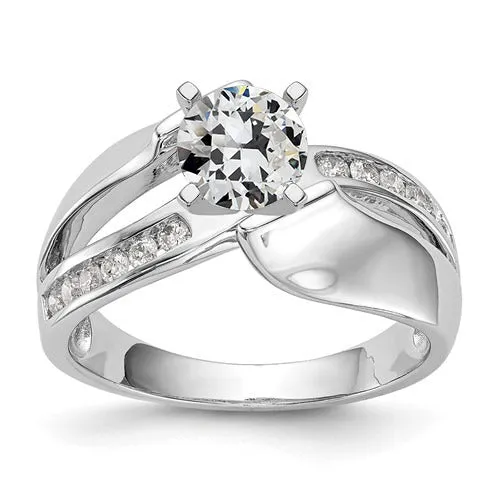 HarryChadEntcom White Gold Round Old Cut Natural Earth Mined Diamond Ring Channel Split Shank 275 Carats Rings HarryChadEntcom White Gold Round Old Cut Natural Earth Mined Diamond Ring Channel Split Shank 275 Carats Rings