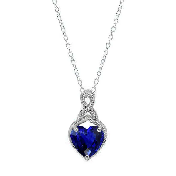 Heart Blue Sapphire Solitaire Pendant Infinity Style Gold 150 Carats HarryChadEntcom Necklaces Heart Blue Sapphire Solitaire Pendant Infinity Style Gold 150 Carats HarryChadEntcom Necklaces