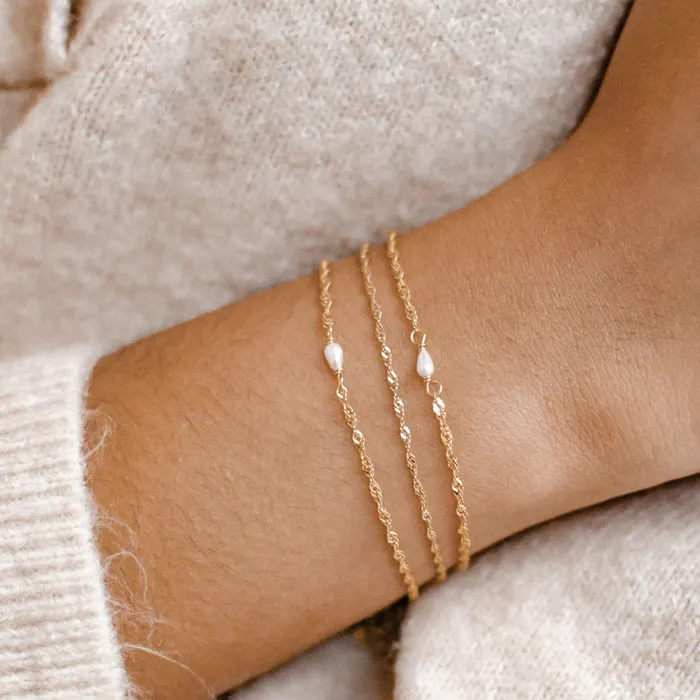 Hey Happiness Bracelets Pearl Bracelet Sterling Silver Gold Hey Happiness Bracelets Pearl Bracelet Sterling Silver Gold