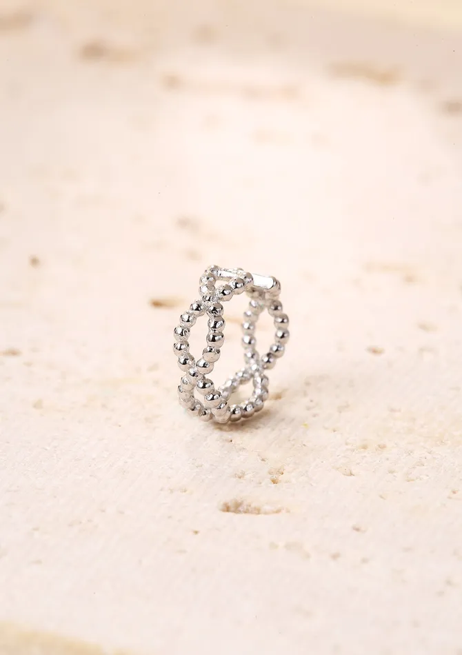 Hey Happiness Earrings Double Helix Ear Cuff Sterling Silver Hey Happiness Earrings Double Helix Ear Cuff Sterling Silver