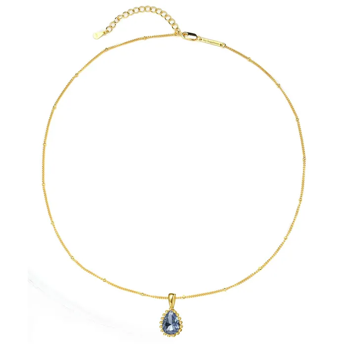 Hey Happiness Necklaces December Blue Topaz Birthstone Necklace Sterling Silver