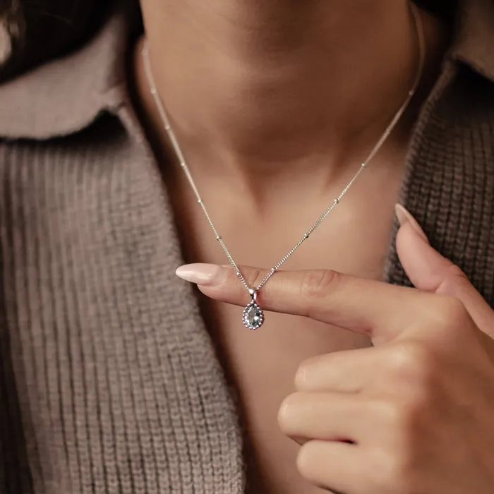 Hey Happiness Necklaces December Blue Topaz Birthstone Necklace Sterling Silver Hey Happiness Necklaces December Blue Topaz Birthstone Necklace Sterling Silver