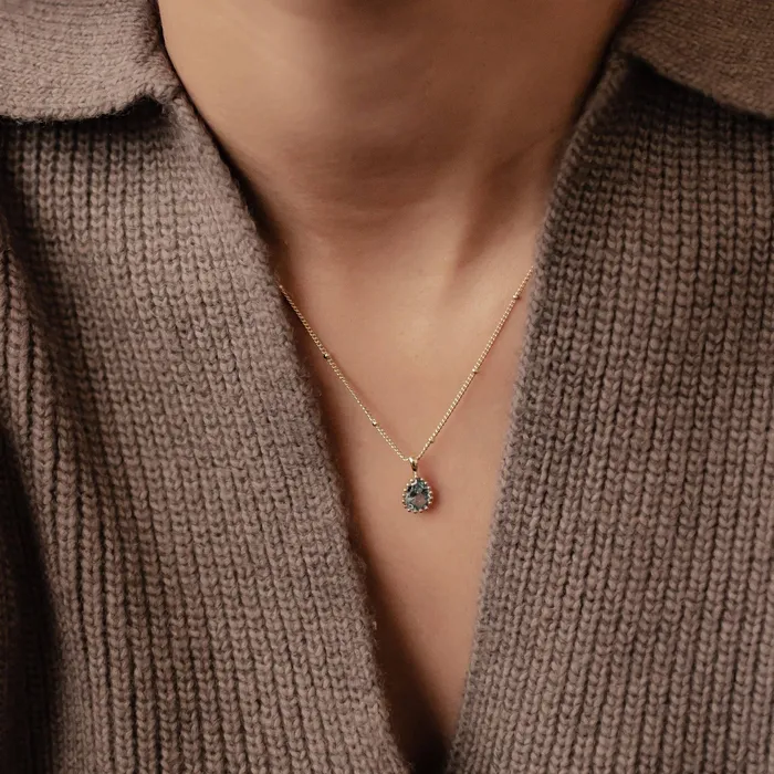 Hey Happiness Necklaces December Blue Topaz Birthstone Necklace Sterling Silver Hey Happiness Necklaces December Blue Topaz Birthstone Necklace Sterling Silver