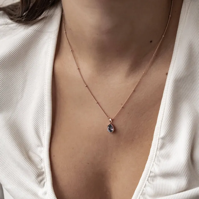 Hey Happiness Necklaces December Blue Topaz Birthstone Necklace Sterling Silver Hey Happiness Necklaces December Blue Topaz Birthstone Necklace Sterling Silver
