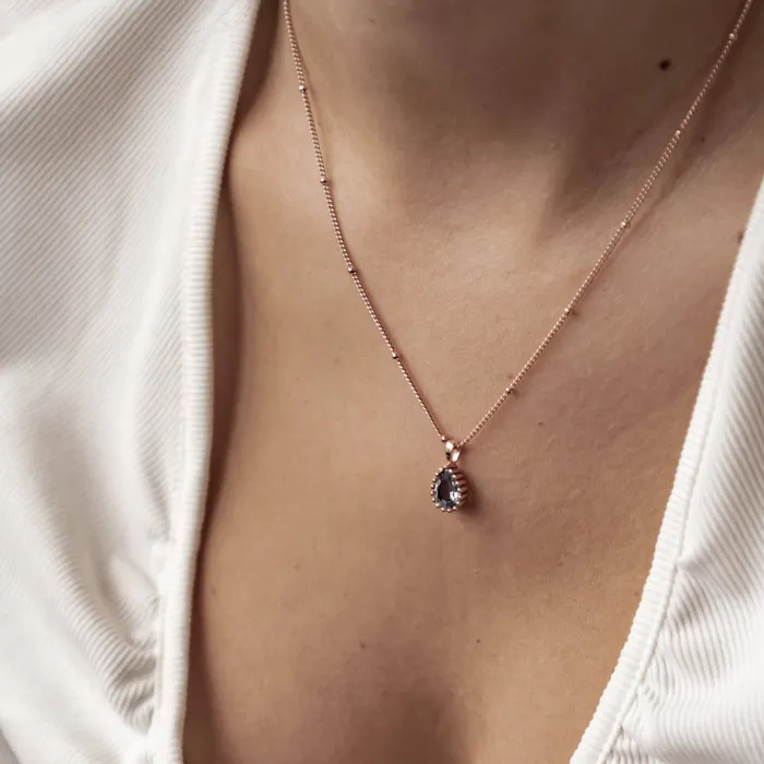 Hey Happiness Necklaces December Blue Topaz Birthstone Necklace Sterling Silver Hey Happiness Necklaces December Blue Topaz Birthstone Necklace Sterling Silver