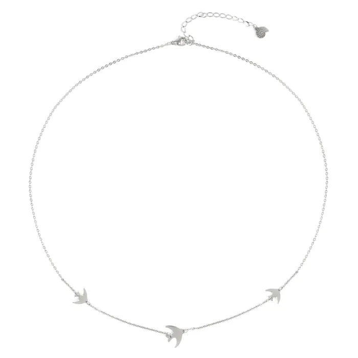 Hey Happiness Necklaces Flying Birds Necklace Silver