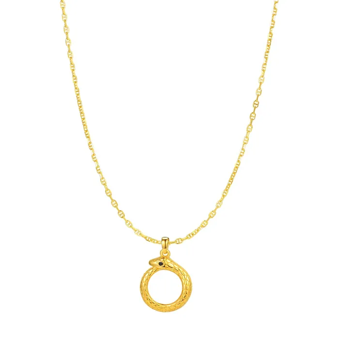 Hey Happiness Necklaces Snake Ouroboros Pendant Necklace for Renewal Sterling Silver Hey Happiness Necklaces Snake Ouroboros Pendant Necklace for Renewal Sterling Silver
