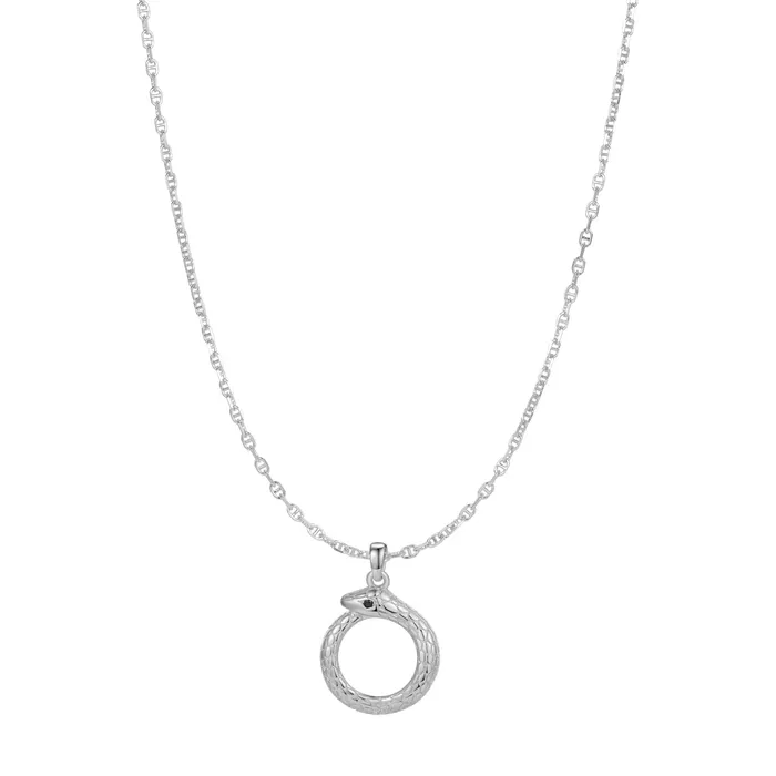 Hey Happiness Necklaces Snake Ouroboros Pendant Necklace for Renewal Sterling Silver Hey Happiness Necklaces Snake Ouroboros Pendant Necklace for Renewal Sterling Silver